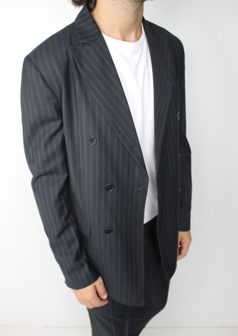 Blazer doppiopetto gessato nero – Rais Store