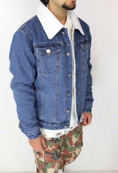 giubbotto jeans pelo