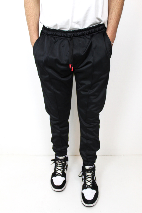Joggers in acetato nero con elastico – Rais Store