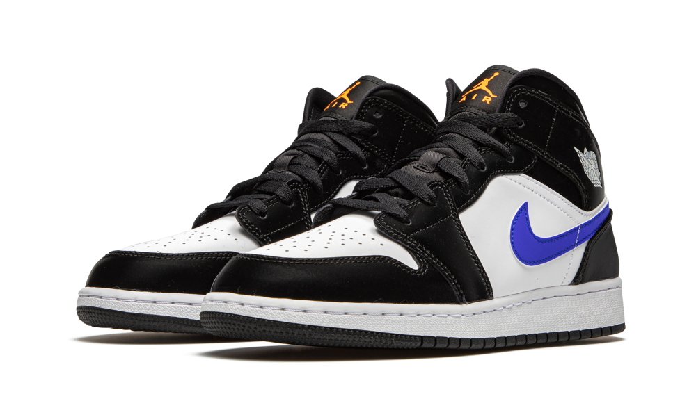 Jordan 1 Mid Black Racer Blue White (GS 