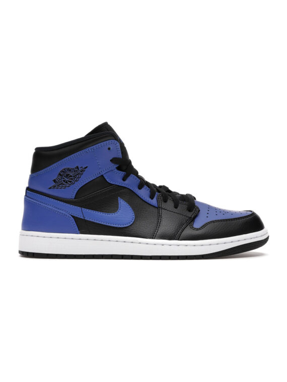 Jordan 1 Mid Black Royal Tumbled Leather