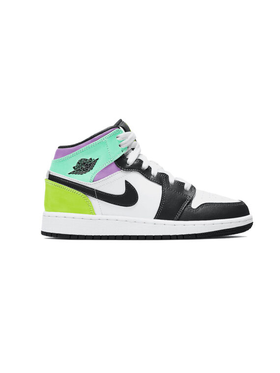 Jordan 1 Mid Pastel Black Toe (GS)