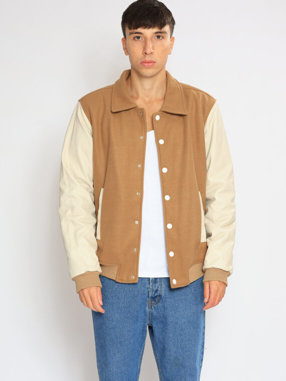 Varsity Jacket Basic Sand - RAIS DESIGN