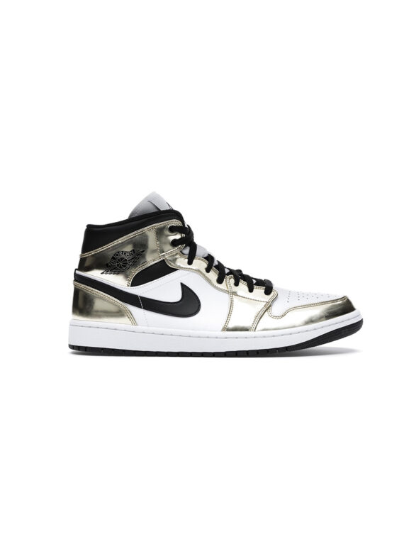 Jordan 1 Mid Metallic Gold Black White