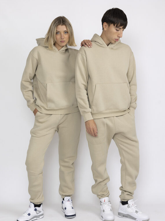 Coordset felpa con cappuccio e jogger sabbia 330 - RAIS DESIGN